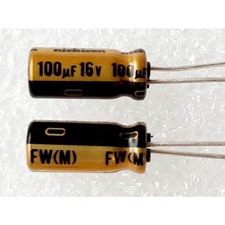 Nichicon FW 100uf 16v capacitor ตัวเก็บประจุ คาปาซิเตอร์