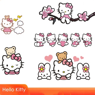 สติกเกอร์สะท้อนแสง ลายการ์ตูน Hello Kitty Series 03 แบบสร้างสรรค์ สําหรับติดตกแต่งหน้าต่างรถยนต์ รถจักรยานยนต์