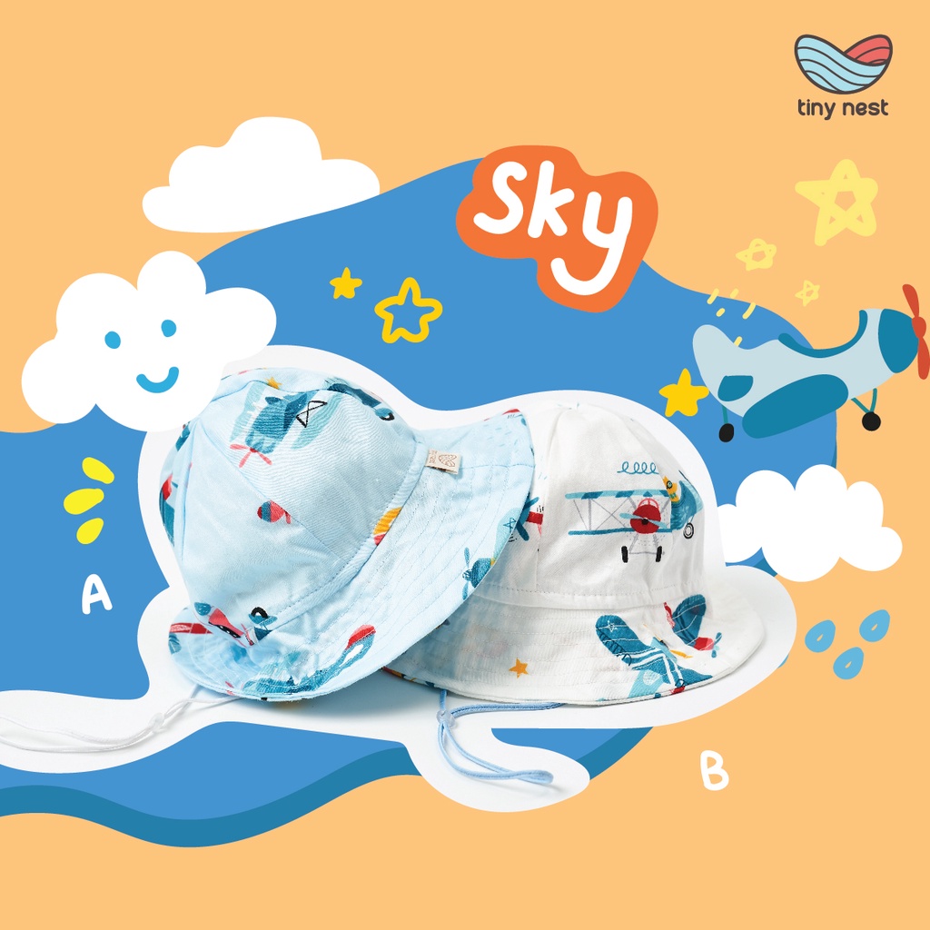 Tiny Nest Sunhat หมวกกันแดดเด็กอ่อน - Sky