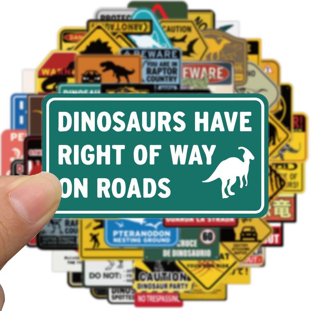【สติกเกอร์ขนาดใหญ่】สติกเกอร์ป้าย Jurassic World กันน้ํา เตือนอันตราย สําหรับขวดน้ํา สเก็ตบอร์ด โทรศัพท์ กระเป๋าเดินทาง แล็ปท็อป กีตาร์ รถยนต์ 60 ชิ้น