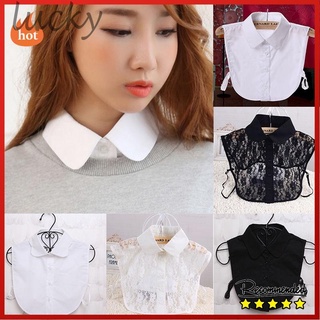 ใหม่โชคเกอร์สตรีถอดออกได้เสื้อคอปกปีเตอร์แพน
