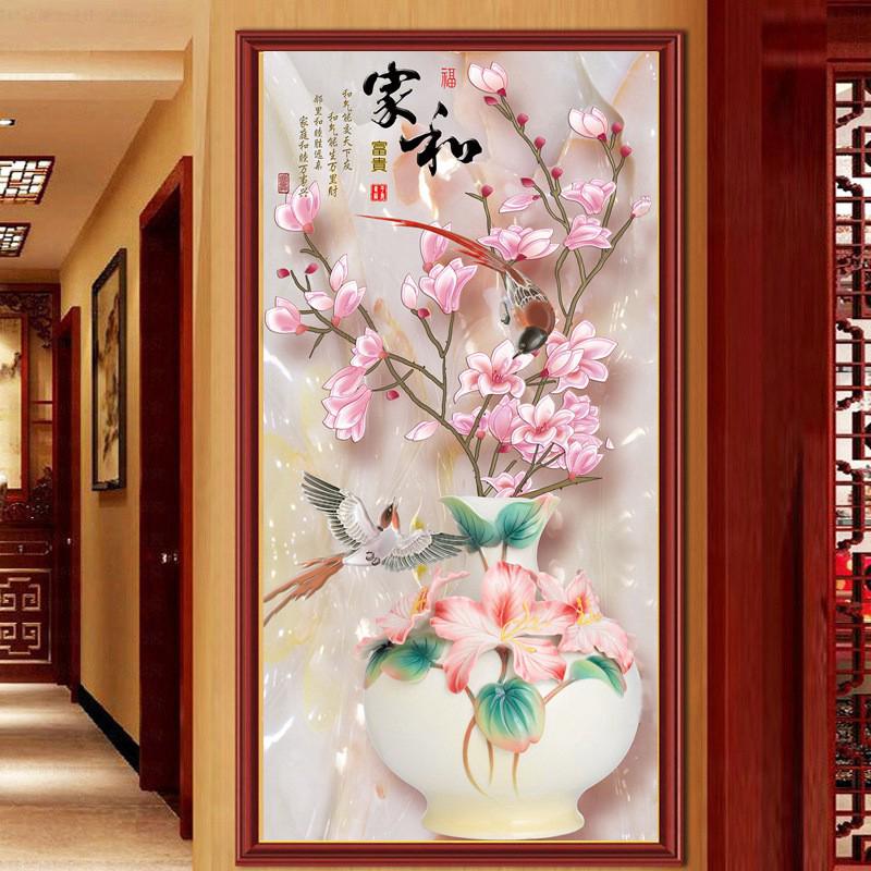 DIY 5D Diamond Embroidery,Round Diamond rich magnolia vase Full Diamond painting