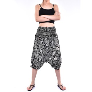 กางเกงม้งสั้นขา 4 ส่วน  กางเกงฮาเร็ม 3/4 Harem Pants 3/4 (Unisex)