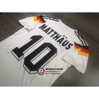 [Retro] - เสื้อฟุตบอล ย้อนยุค Germany Home เยอรมัน เหย้า ชุดแชมป์บอลโลก ปี 1990 พร้อมเบอร์ชื่อ 10 MATTHAUS