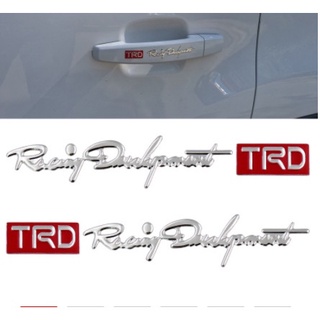 สติกเกอร์ PVC พลาสติกนิ่ม ลาย TRD 3D สําหรับติดมือจับรถยนต์ rj031