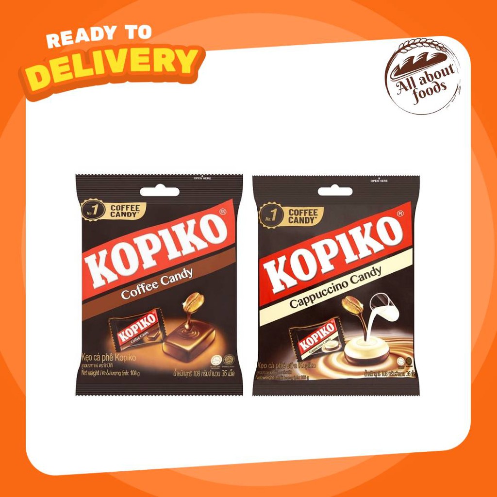 Kopiko Coffee Candy โกปิโก้ ลูกอมกาแฟ ขนาด300 กรัม ห่อละ 100 เม็ด มีให้เลือก 2 รสชาติ