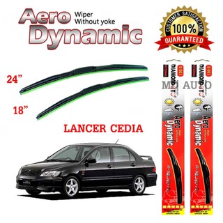 ใบปัดน้ำฝนทรง Aero Dynamic (Diamond eye) ขนาด 18" 24" นิ้ว สำหรับ MITSUBISHI LANCER CEDIA 2013 จำนวน 1 คู่