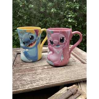 Pladao Ceramic Lilo &amp; Stitch แก้วกาแฟ มัค เซรามิค ลายนูน Aloha Stitch and Angel Disney 16 oz.  /500 ml.