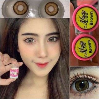 💟 Nudy ( Babydoll  ) brown gray -00 ถึง -1000 Wink  Sweety plus Pitchylens Pretty Doll Contactlens บิ๊กอาย คอนแทคเลนส์