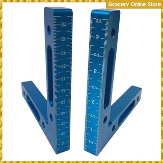 Aluminium Alloy Right Angle Clamps Ruler Precise Metric &amp; inch Corner Clamp 120x120mm 90 Degree Positioning Squares for Carpenters Tools