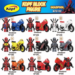 &lt; Available &gt; 1 ชิ้น / ชุดบล็อกตัวต่อ Abs Deadpool Spider Man ขนาดเล็กของเล่นสําหรับเด็ก
