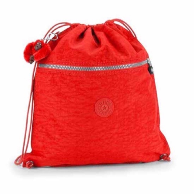 พร้อมส่ง กระเป๋า กระเป๋าเป้ Kipling Supertaboo drawstring สีแดง สีม่วง ของแท้ เบลเยี่ยม
