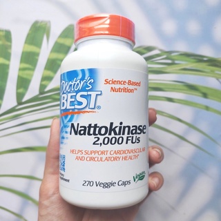 นัตโตะไคเนส Nattokinase 2000 FUs 270 Veggie Caps (Doctors Best®) นัตโตะสกัดจากถั่วเหลืองหมักของญี่ปุ่น