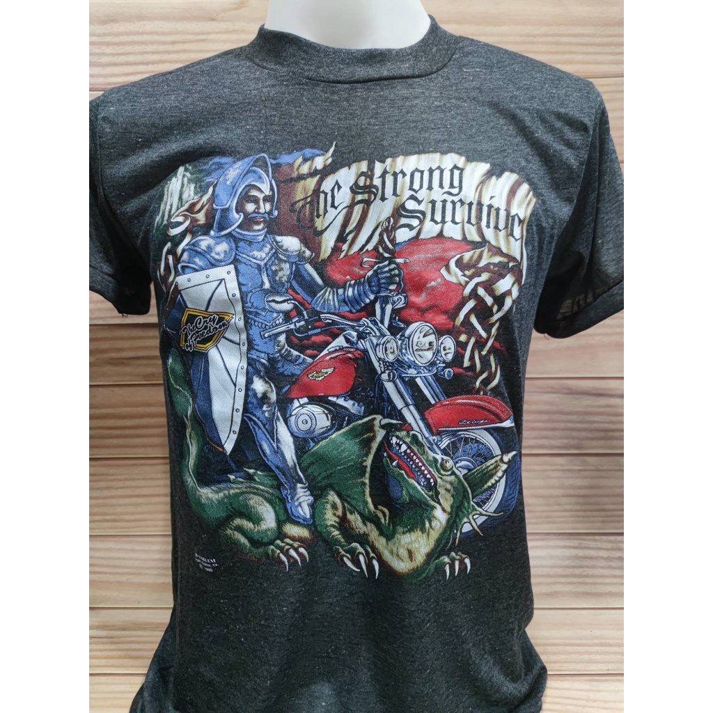 เสื้อฮาเลย์ ผ้าบาง สีเทา The strong survive