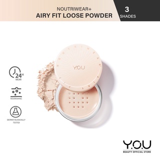 Y.O.U NoutriWear+ Airy Fit Loose Powder 15g. แป้งฝุ่น สูตรบางเบา เครื่องสำอางติดทนนาน คุมมัน