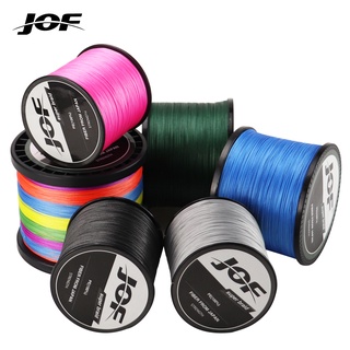 Jof สายเบ็ดตกปลา PE แบบถัก 8 เส้น 300 ม. 500 ม. 1000 ม. PE 20LB-100LB 9 สี