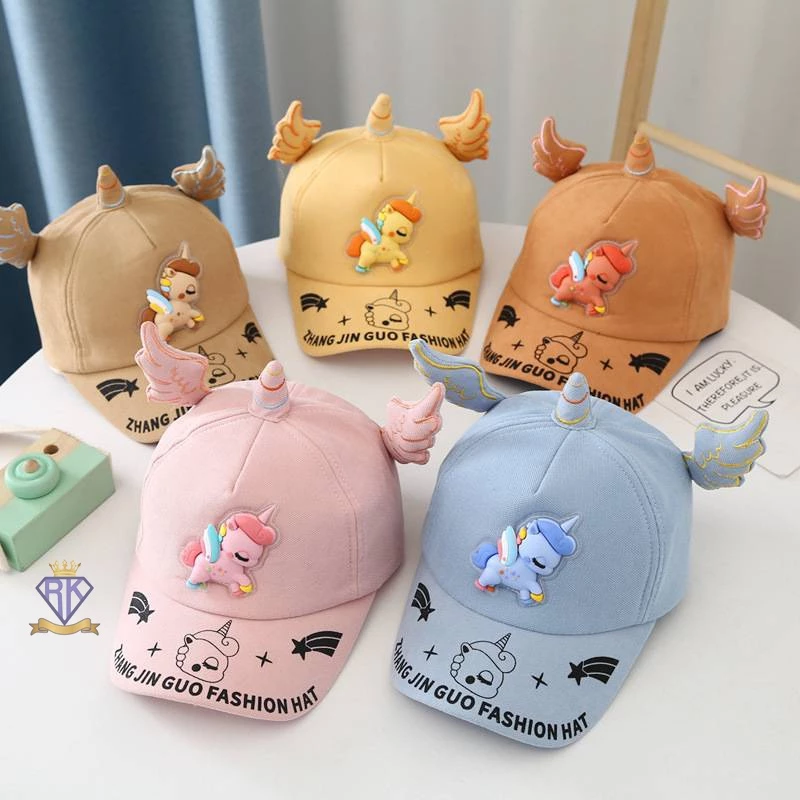 Fairy kids หมวกแก๊ปเด็ก แฟชั่นน่ารักๆทำจากผ้าฝ้ายนุ่มที่มีคุณภาพสูงและใช้งานง่าย หมวก 47-52 cm. A0044