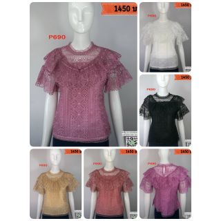 เสื้อลูกไม้พิ้งบูติค เนื้อผ้าปราด้า เเขนสั้น รุ่นนี้ผลิตรอบที่ 3 ขายดิบขายดี จนต้องผลิตซ้ำ 𝑵𝒆𝒘   𝑪𝒐𝒍𝒍𝒆𝒄𝒕𝒊𝒐𝒏