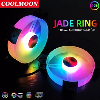 พัดลมเคส Coolmoon Jade Ring 140mm. 6pin RGB