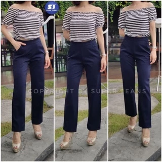 👖กางเกงผ้าโรเชฟขาตรง💋ซิปซ่อนข้างเรียบ หรู ดูแพงทรงใส่สวยมากก❤️