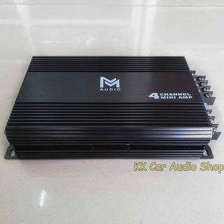 เพาเวอร์แอมป์ class d 4ch ยี้ห้อ M AUDIO เพาเวอร์แอมป์รถยนต์ คลาสดี 4 CH ตัวเล็ก ขนาดกระทัดรัด ขับลำโพงกลางแหลมได้หลายตั