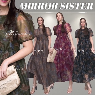 MiRRoRSiSTER’s Pilly Floral Organza Volume Maxidress #01030.5 เดรสลายดอก แมกซี่เดรสลายดอก ชุดยาวลายดอก ชุดไปงาน ชุดไฮโซ