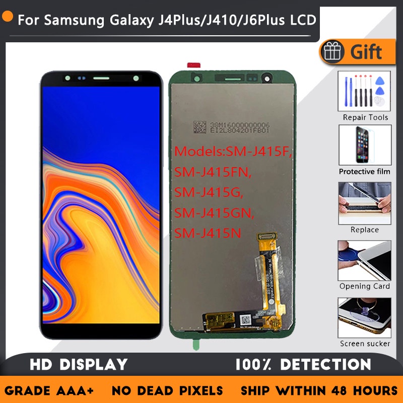 6.0 จอแสดงผล LCD สําหรับ Samsung Galaxy J4+ 2018 J4 Plus เปลี่ยนหน้าจอ SM-J415 J415F J410 หน้าประกอบ
