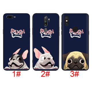 D15 cute Bulldog PUG dog OPPO A5 A9 A31 2020 A8 A12 A1K A3S A5S A7 A37 A39 A57 A73 A77 A83 A91 A52 A72 A92 A92S F3 F5 F15 Soft Phone Case