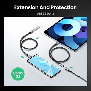 UGREEN สายต่อ USB C USB Type C 3.1 Gen 2 Male to Female Fast Charging & Audio Data Transfer Cable for MacBook Pro iPad