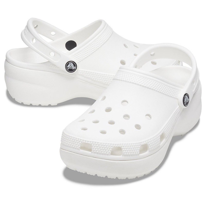 Crocs classic  platform clog white รองเท้าcrocs สีขาวส้นสูง1.6นิ้ว