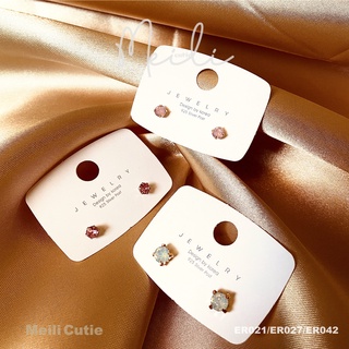 พร้อมส่ง ⭐️ ต่างหูสไตล์เกาหลี ต่างหูเพชร 🤍✨