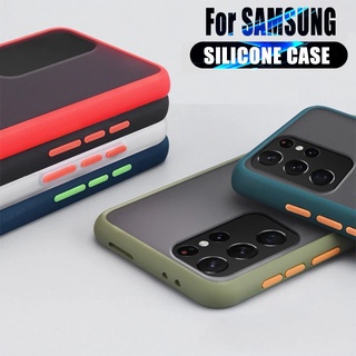 เคสผิวด้าน เคสขอบสีกันกระแทก Samsung Galaxy ss S21 Plus Note 20 Ultra S20 FE 5G 4G 2022