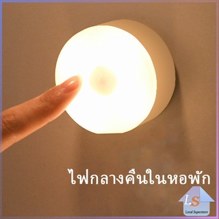 โคมไฟหัวเตียง  0.6w  LED โคมไฟ ยึดผนังด้วยแม่เหล็ก ชาร์จ LED  Button night light