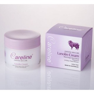 *ของแท้ Careline Lanolin Cream with Grape Seed &amp; Vitamin E ขนาด 100g. ครีมหน้าเด็ก