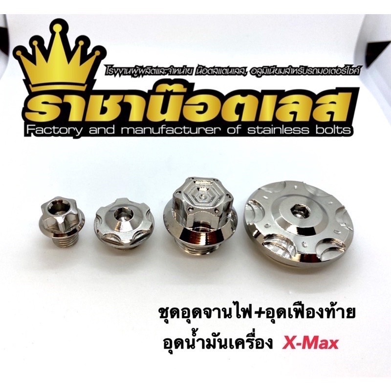 Xmaxอุดจานไฟ+อุดเฟืองท้าย+อุดน้ำมันเครื่องลายเฟืองชุด 3 ชิ้น/ชุด 4 ชิ้นเลือกสินค