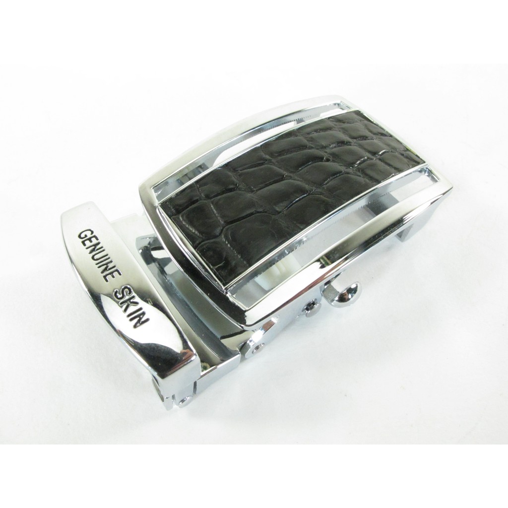 PELGIO หัวเข็มขัดจระเข้ ออโต้ล็อค Auto Lock ปะหนังจระเข้แท้ เหมาะสำหรับเข็มขัดที่มีความกว้าง 1.5" แบบไม่มีบันได