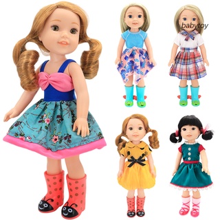 Ba-- ชุดเสื้อผ้าแฟชั่นสําหรับตุ๊กตา American Girl 14.5 นิ้ว