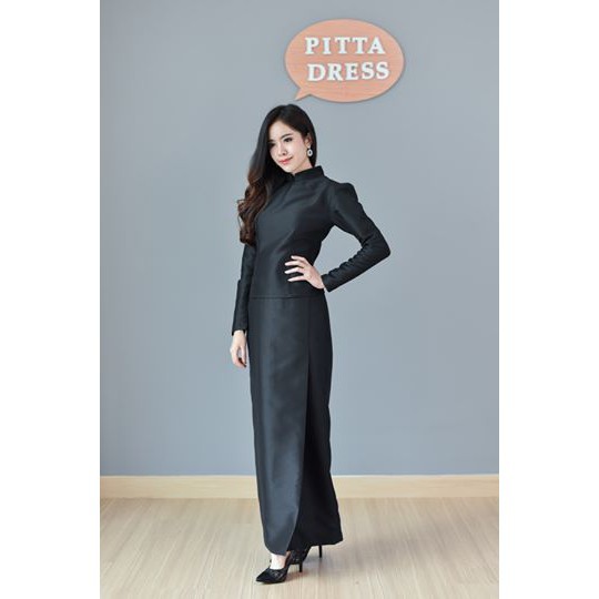 Limited by Pitta Dress ชุดไทย(บรมพิมานสีดำ) รหัสสินค้า ID 56-03