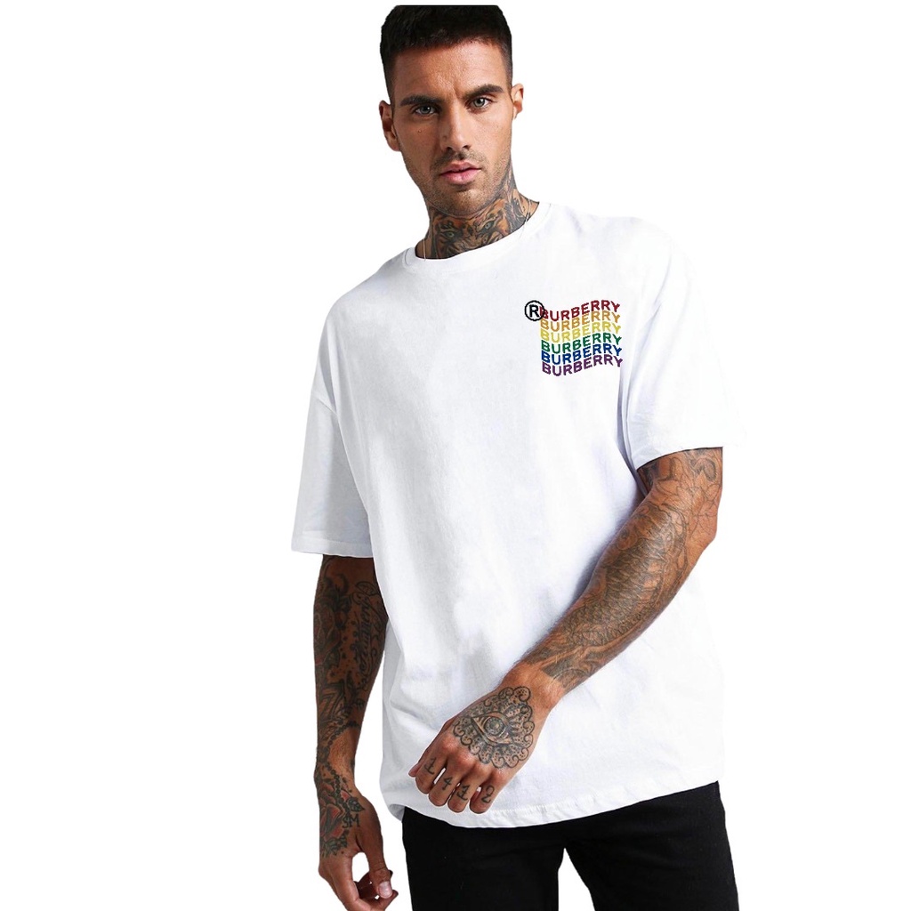 YMS1688 คุณภาพพรีเมี่ยม 1:1 BURBERR1 Tshirt ผู้หญิงผู้ชาย Baju T เสื้อ