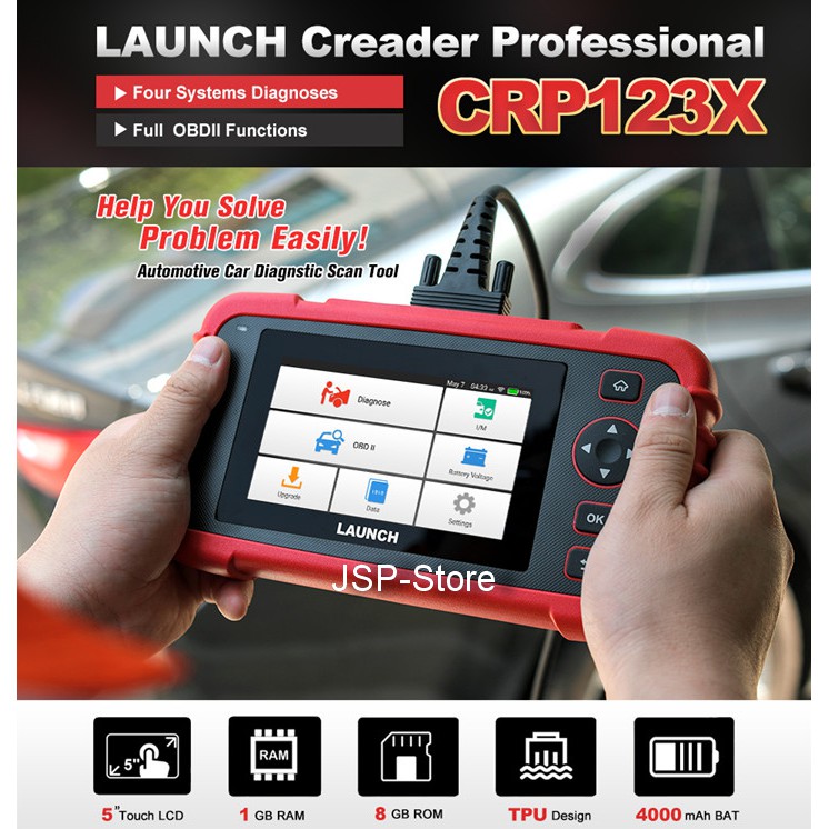 JSP เครื่องสแกนวิเคราะห์อ่านลบไฟโชว์โค้ดรถยนต์OBD2 เครื่องสแกนรถยนต์ Launch Creader Professional CRP