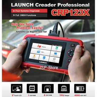 JSP เครื่องสแกนวิเคราะห์อ่านลบไฟโชว์โค้ดรถยนต์OBD2 เครื่องสแกนรถยนต์ Launch Creader Professional CRP123X ( แท็บเล็ต )