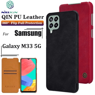 Nillkin เคสโทรศัพท์มือถือหนัง ฝาพับ พร้อมช่องใส่บัตร สําหรับ Samsung Galaxy M33 5G