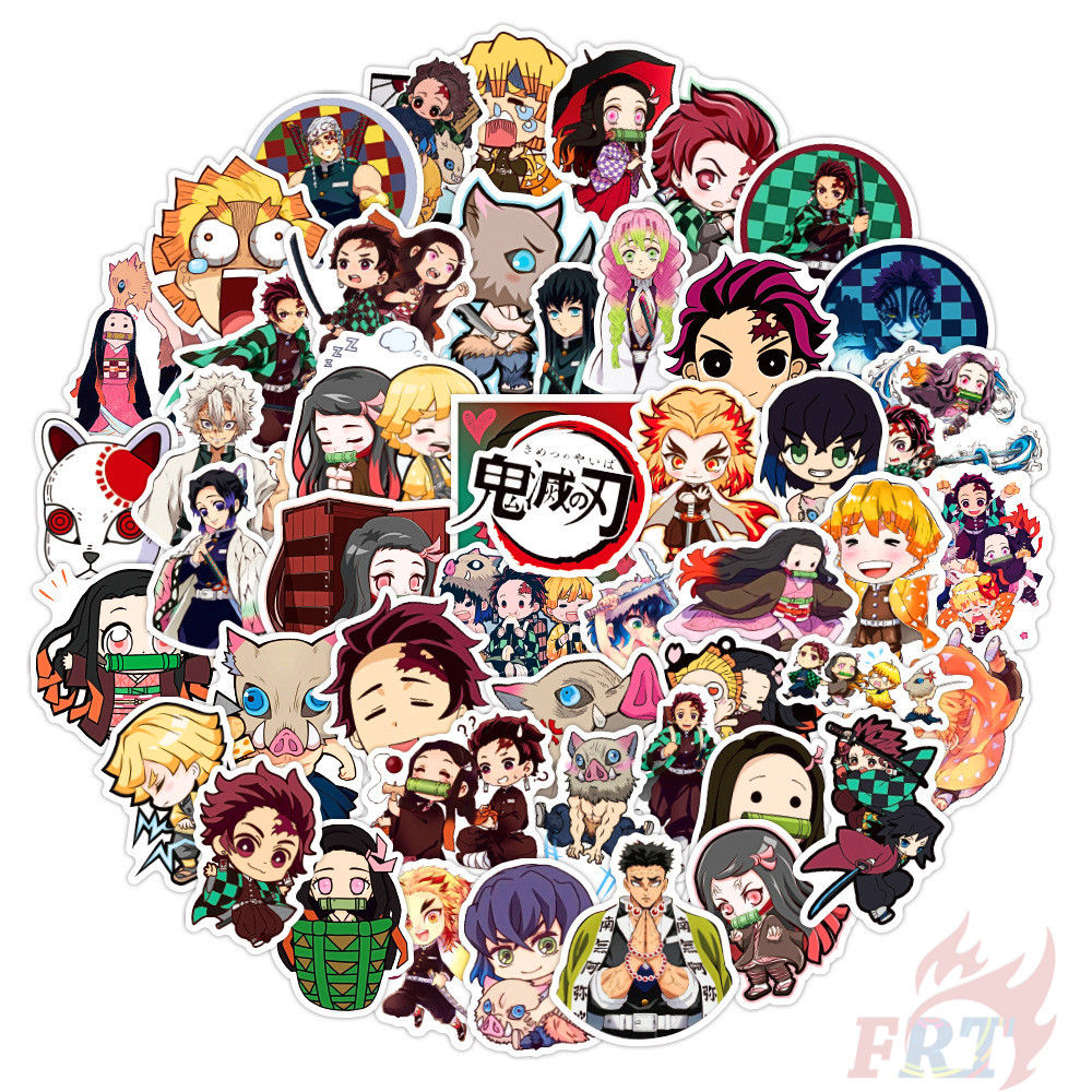 Ufotable Movie：Demon Slayer - Series 04 Anime Kamado Tanjirou Nezuko Waterproof Graffiti สติ๊กเกอร์ 50Pcs/Set DIY Fashion Luggage Laptop Skateboard Doodle Decals สติ๊กเกอร์