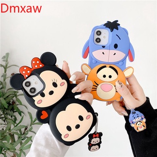 Disney Mickey Minnie Case iPhone 12 Pro Max 11 Pro Max 8 7 Plus SE 2020 Soft Silicone Cover Eeyore Anime Figures Cartoon Product Cosplay Accessories Phone Cover