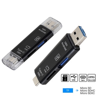 อะแดปเตอร์การ์ดรีดเดอร์ SD USB C 3 In 1 USB 2.0 TF Mirco SD Type C OTG