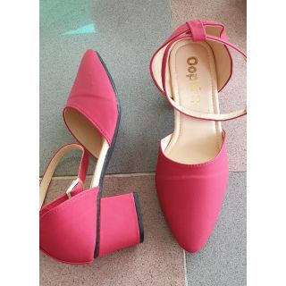 AB-02 ส้นสูง2นิ้ว สีแดงกำมะหยี่
