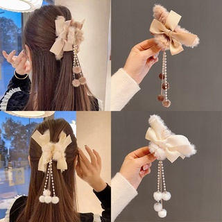 Plush Bow Hair Clip Ladies Grasping Clip Hair Clip New Headwear