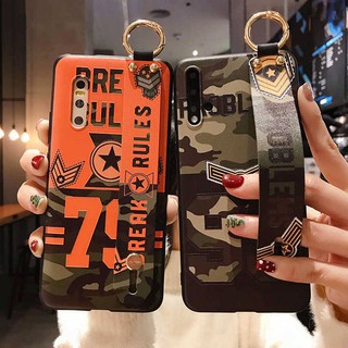 เคสโทรศัพท์มือถือ ลายพราง พร้อมสายคล้องมือ แฟชั่น สําหรับ Samsung Galaxy note 8 9 10 plus lite note20 ultra s8 s9 s10 s20 plus s21 s22 s23 ultra s20fe s21fe