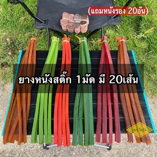 ยางหนังสติ๊ก อย่างดี 1มัด มี 20เส้น ยาว50ซม. พร้อมหนังรอง