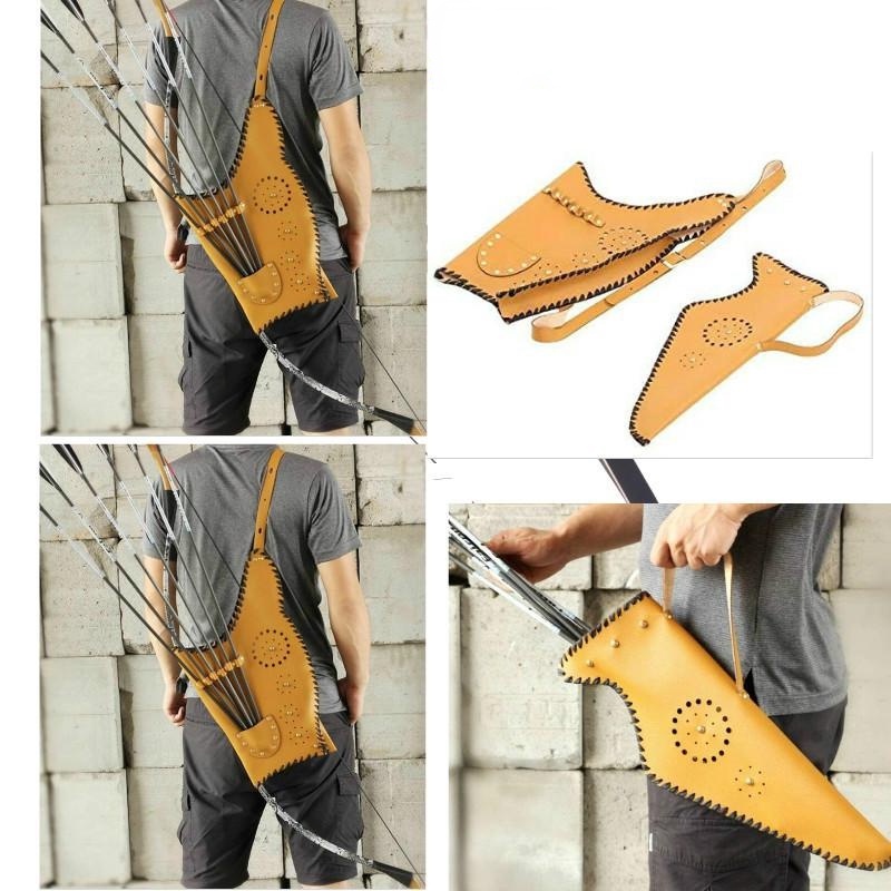 Starlight Collective Leather Arrow Hip Quiver + Recurve Bow Case Bag